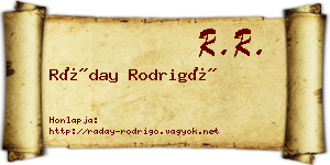 Ráday Rodrigó névjegykártya